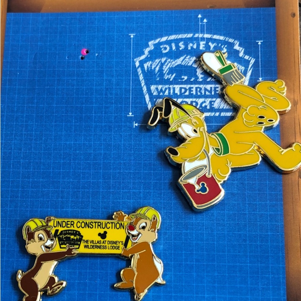 Limited Disney Wilderness Lodge Construction Pin Set - Pluto, Chip, and Dale